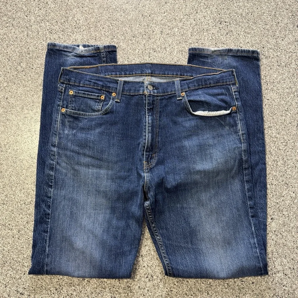 Levis 505 Jeans Mens 38x34 Classic Straight Fit Stretch Denim Medium Wash